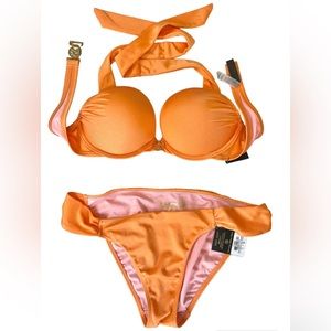 Victoria’s Secret Very Sexy bikini, 34A top, M bottom. Orange sherbet. NWT